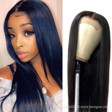 100% Brazilian Human Hair Remy Lace Front Wig Vendor Unprocessed 4x4 Swiss Lace Closure With Baby Hair
